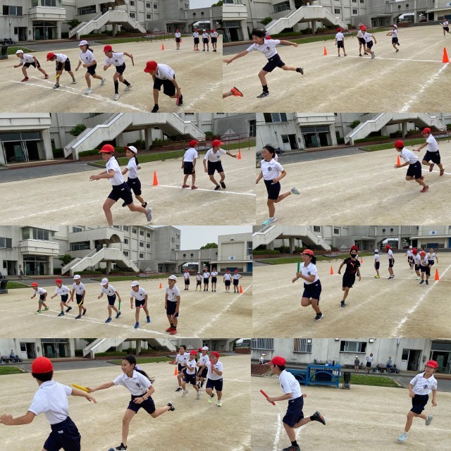 学年体育　リレー