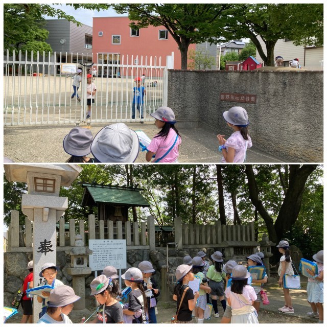 曽野第二幼稚園と熱田社にて